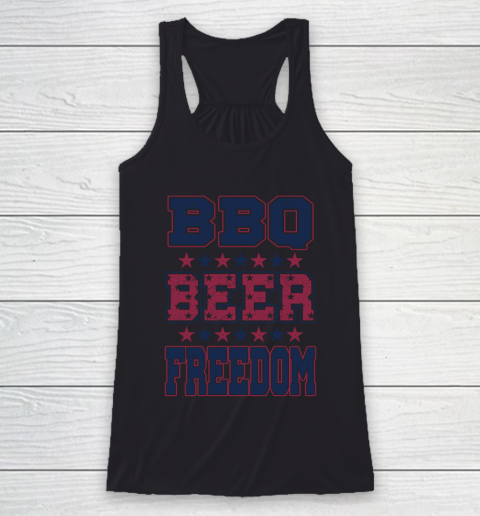 BBQ Beer Freedom Racerback Tank