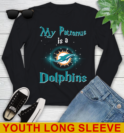 NFL Football Harry Potter My Patronus Is A Miami Dolphins Youth Long Sleeve