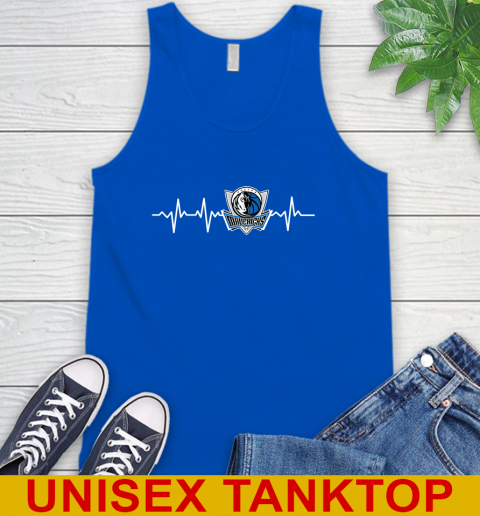 Dallas Mavericks NBA Basketball Heart Beat Shirt Tank Top - Image 5
