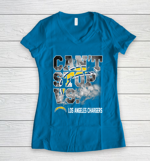 NFL Los Angeles Chargers Can't Stop Vs Women's V-Neck T-Shirt 5