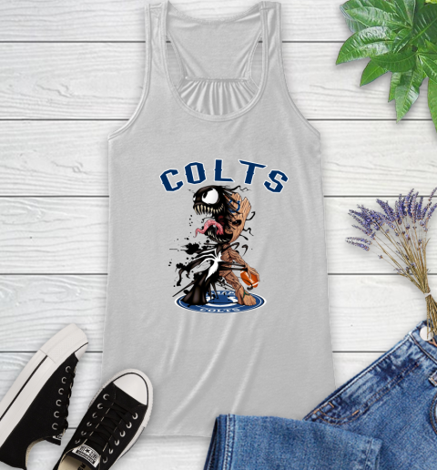 NFL Indianapolis Colts Football Venom Groot Guardians Of The Galaxy Racerback Tank