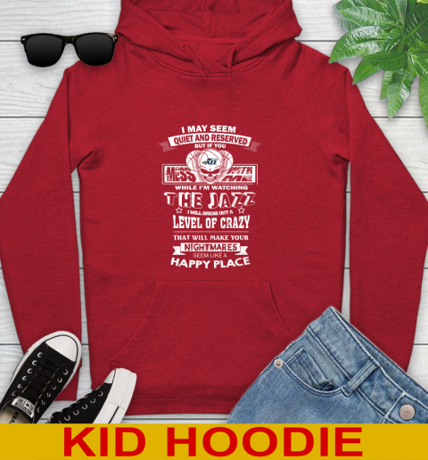 Utah Jazz NBA Basketball If You Mess With Me While I'm Watching My Team Youth Hoodie - Image 12