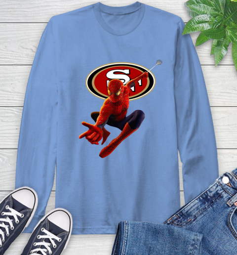 NFL Spider Man Avengers Endgame Football San Francisco 49ers Long Sleeve T-Shirt 11