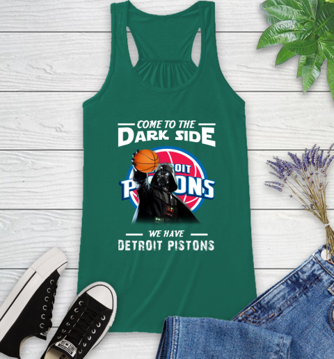 NBA Come To The Dark Side We Have Detroit Pistons Star Wars Darth Vader Basketball Racerback Tank 6
