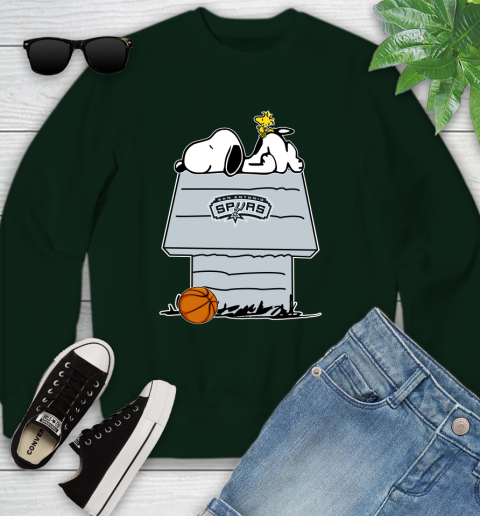 San Antonio Spurs NBA Basketball Snoopy Woodstock The Peanuts Movie Youth Sweatshirt 10