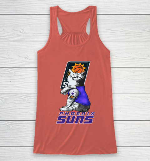 NBA Basketball My Cat Loves Phoenix Suns Racerback Tank 3