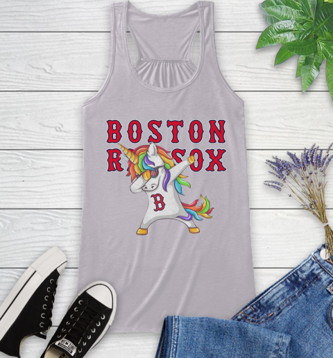 Boston Red Sox MLB Baseball Funny Unicorn Dabbing Sports Racerback Tank 5
