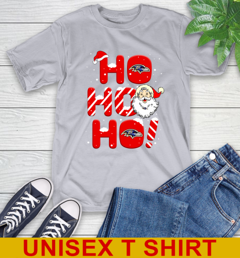 Baltimore Ravens NFL Football Ho Ho Ho Santa Claus Merry Christmas Shirt T-Shirt - Image 6