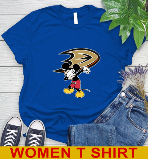Anaheim Ducks NHL Hockey Dabbing Mickey Disney Sports Women's T-Shirt 9