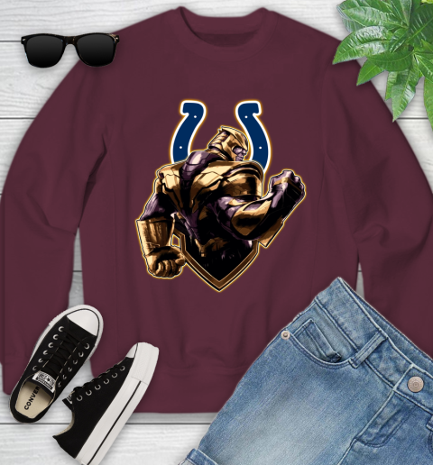 NFL Thanos Avengers Endgame Football Sports Indianapolis Colts Youth Sweatshirt 5
