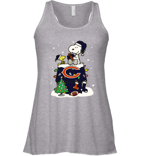 A Happy Christmas With Chicago Bears Snoopy Racerback Tank