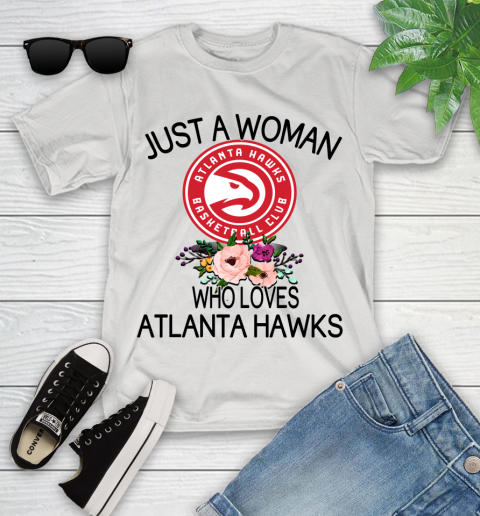 NBA Just A Woman Who Loves Atlanta Hawks Basketball Sports Youth T-Shirt