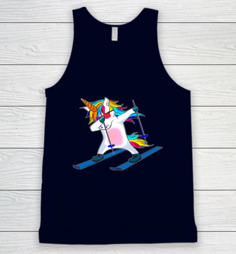 Skiing Unicorn Dabbing Funny Gift Tank Top 3