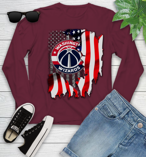 Washington Wizards NBA Basketball American Flag Youth Long Sleeve 6