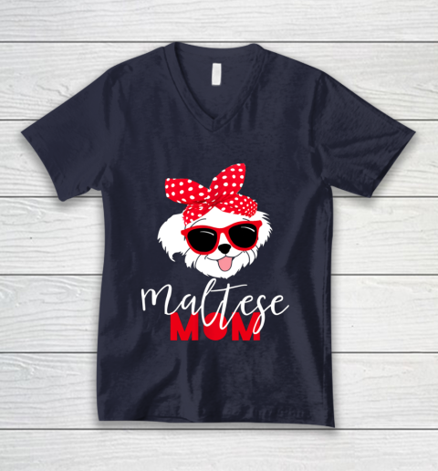 Dog Mom Shirt Dog Lovers T Shirt Maltese Mom Fur Mama V-Neck T-Shirt 2
