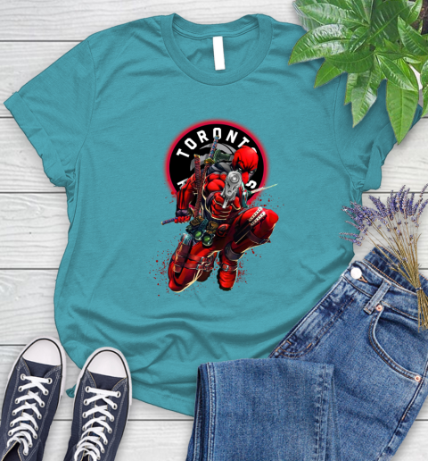 NBA Deadpool Marvel Comics Sports Basketball Toronto Raptors Women's T-Shirt 12