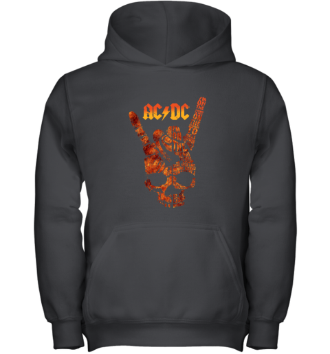 ACDC Skull Rock Hand Tee I'm On The Highway To Hell Youth Hoodie
