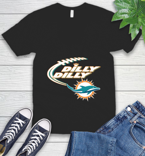 NFL Miami Dolphins Dilly Dilly Football Sports V-Neck T-Shirt 2