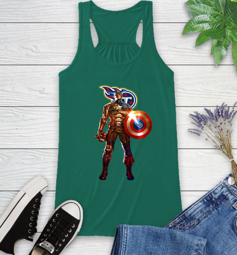 NFL Captain America Marvel Avengers Endgame Football Sports Tennessee Titans Racerback Tank 7