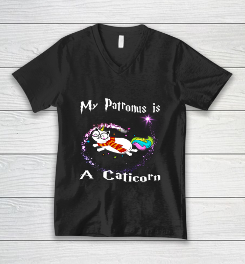 My Patronus is a Caticorn shirt Cat Unicorn V-Neck T-Shirt