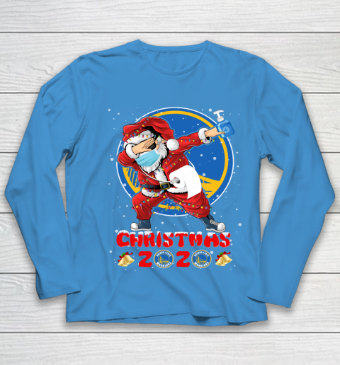Golden State Warriors Funny Santa Claus Dabbing Christmas 2020 NBA Youth Long Sleeve 5