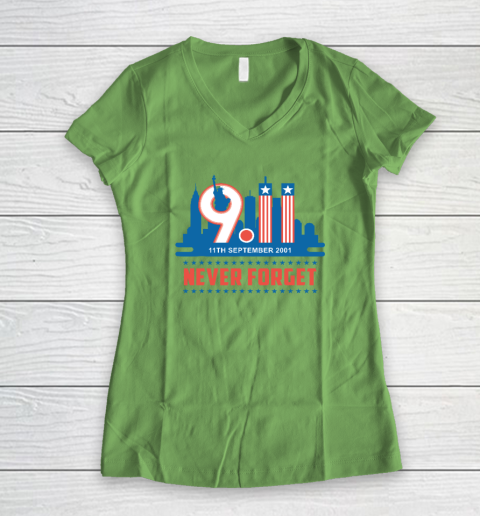 Never Forget September 11 2001 Memorial Day American Women's V-Neck T-Shirt 4