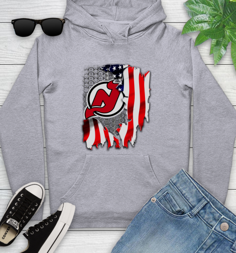 New Jersey Devils NHL Hockey American Flag Youth Hoodie 6