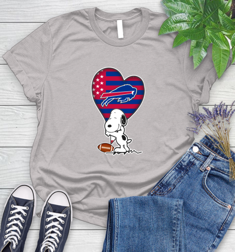Buffalo Bills NFL Football The Peanuts Movie Adorable Snoopy Women's T-Shirt 10
