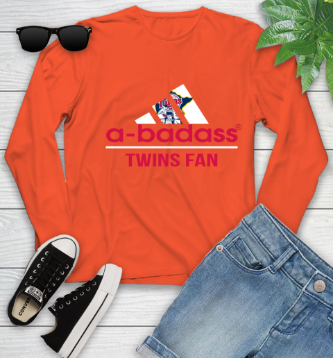 MLB A Badass Minnesota Twins Fan Adidas Baseball Sports Youth Long Sleeve 3
