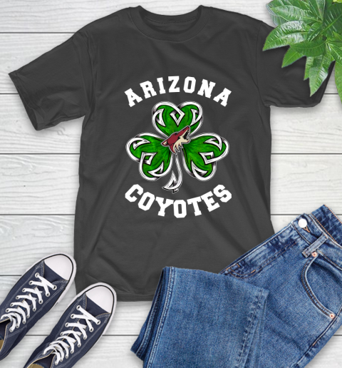 NHL Arizona Coyotes Three Leaf Clover St Patrick's Day Hockey Sports T-Shirt
