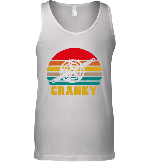 Bicycle Cranky Cycling Lovers Sunset Vintage Tank Top
