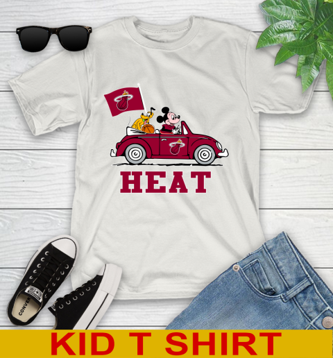 NBA Basketball Miami Heat Pluto Mickey Driving Disney Shirt Youth T-Shirt 12