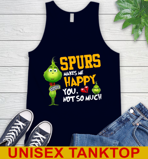 NBA San Antonio Spurs Makes Me Happy You Not So Much Grinch Basketball Sports Tank Top 2