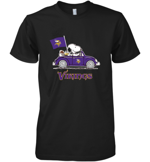 Snoopy And Woodstock Ride The Minnesota Vikings Car NFL Premium Men's T-Shirt