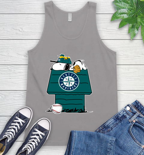 MLB Seattle Mariners Snoopy Woodstock The Peanuts Movie Baseball T Shirt Tank Top 4