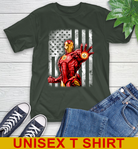 New Orleans Saints NFL Football Iron Man Avengers American Flag Shirt T-Shirt 6