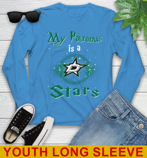 NHL Hockey Harry Potter My Patronus Is A Dallas Stars Youth Long Sleeve 8