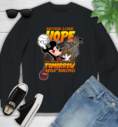 Cleveland Cavaliers NBA Basketball Mickey Disney Never Lose Hope Youth Sweatshirt