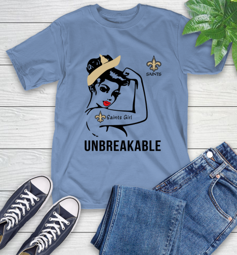 NFL New Orleans Saints Girl Unbreakable Football Sports T-Shirt 11