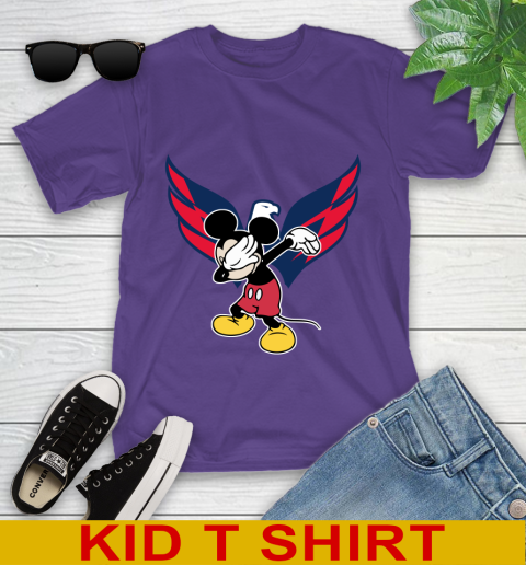 Washington Capitals NHL Hockey Dabbing Mickey Disney Sports Youth T-Shirt 4