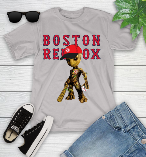 MLB Boston Red Sox Groot Guardians Of The Galaxy Baseball Youth T-Shirt 12