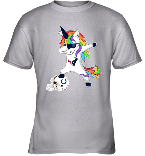 Football Dabbing Unicorn Steps On Helmet Houston Texans Youth T-Shirt
