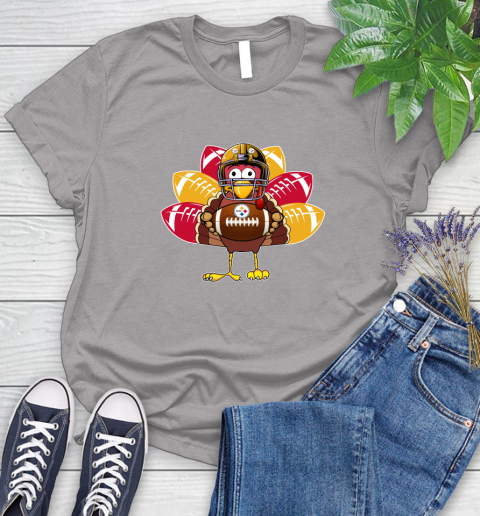 Pittsburgh Steelers Turkey Thanksgiving Day Women's T-Shirt 5