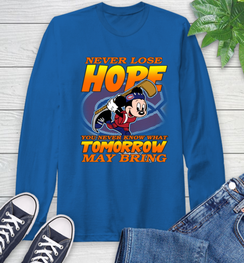 Montreal Canadiens NHL Hockey ootball Mickey Disney Never Lose Hope Long Sleeve T-Shirt 10
