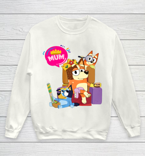 Bluey Mom Dad Funny Queen For Family Lover Youth Sweatshirt 2