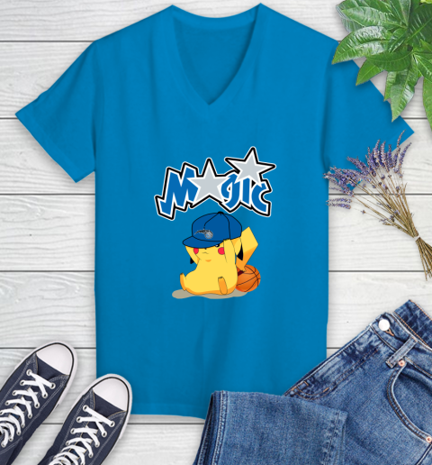 NBA Pikachu Basketball Sports Orlando Magic Women's V-Neck T-Shirt 8 NBA Pikachu Basketball Sports Orlando Magic Women's V-Neck T-Shirt - Image 8