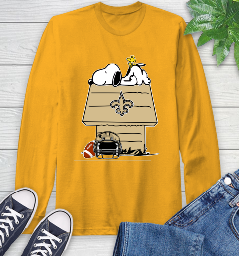 New Orleans Saints NFL Football Snoopy Woodstock The Peanuts Movie Long Sleeve T-Shirt 3