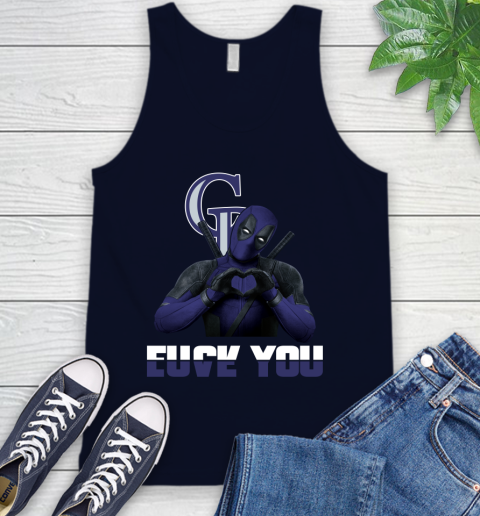 MLB Colorado Rockies Deadpool Love You Fuck You Baseball Sports Tank Top 2