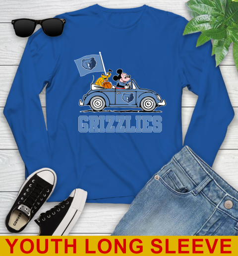 NBA Basketball Memphis Grizzlies Pluto Mickey Driving Disney Shirt Youth Long Sleeve 10