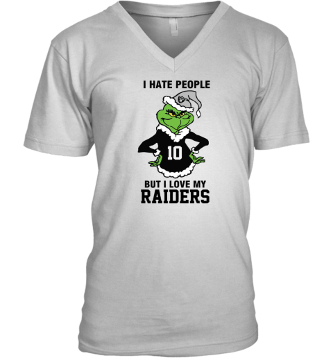 I Hate People But I Love My Raiders Las Vegas Raiders NFL Teams V-Neck T-Shirt